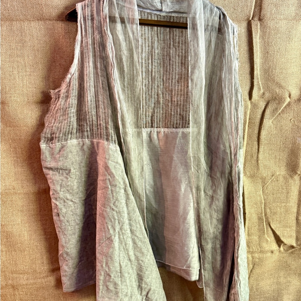Elegant Silver Gray Open Front Vest